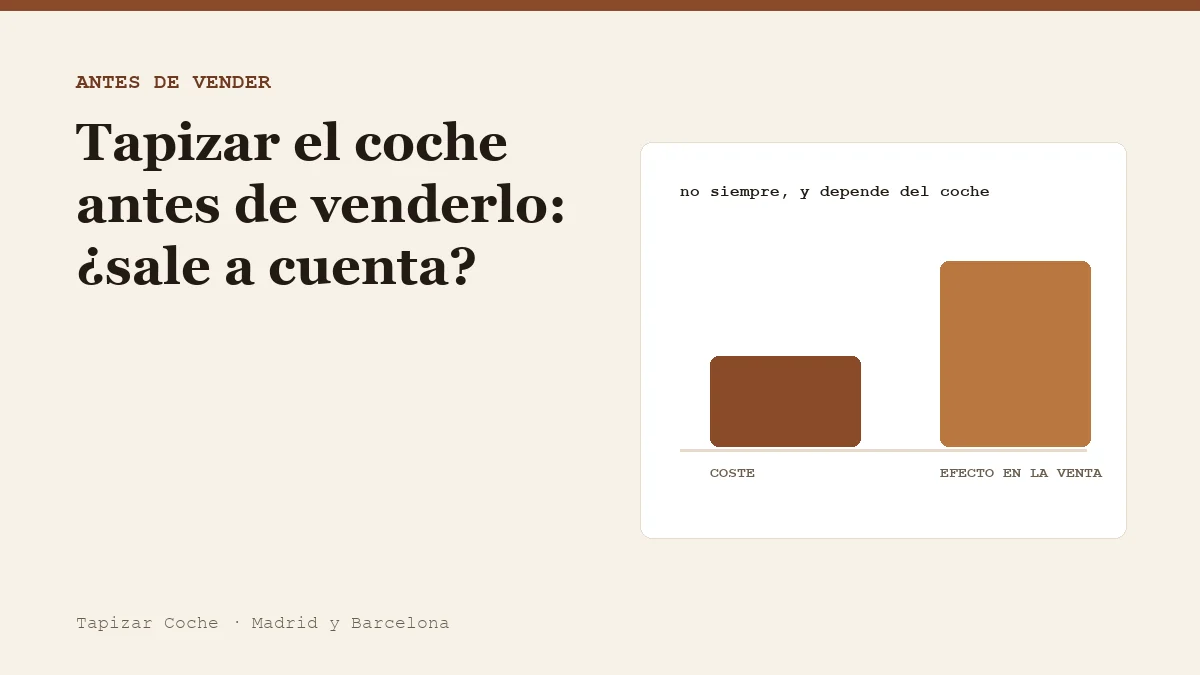 Comparación entre lo que cuesta tapizar y el efecto que tiene en la venta del coche